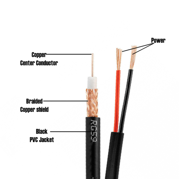 RG59 + Power Cable – 100 Meters OUTSIDE